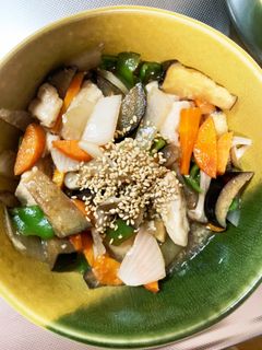 レンジ胸肉茄子オイスター炒め味青椒肉絲風-レシピのメイン写真