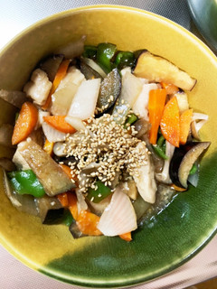 レンジ胸肉茄子オイスター炒め味青椒肉絲風-レシピのメイン写真