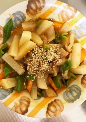 レンジボロネーゼ味豚こま大根青椒肉絲風-レシピのメイン写真