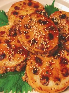いわしの蓮根挟み焼き*照り焼き味-レシピのメイン写真