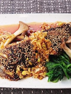 鰈のゴマ焼きネギタレ掛けて-レシピのメイン写真
