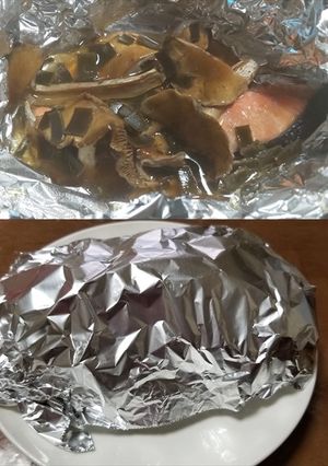 クリフウセンタケと鮭のホイル焼き-レシピのメイン写真