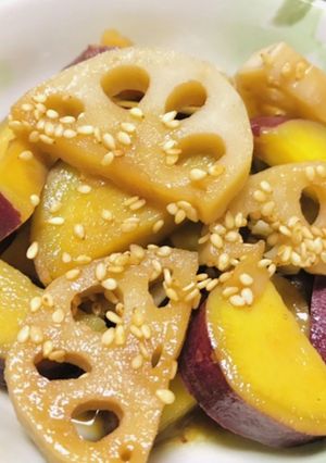 レンコンとさつまいもの甘辛煮-レシピのメイン写真
