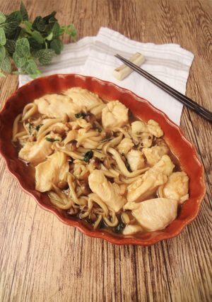 鶏胸肉とキノコのシソめんつゆ煮-レシピのメイン写真