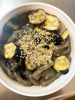 レンジなすとこんにゃくのさっぱり煮浸し-レシピのメイン写真