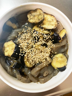 レンジなすとこんにゃくのさっぱり煮浸し-レシピのメイン写真