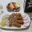 牡蠣フライ添えデミグラチーズカレー蕎麦