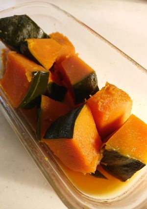 レンジとめんつゆ♪かぼちゃのホッコリ煮物-レシピのメイン写真
