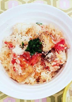 鮭トマトの洋風炊き込みご飯-レシピのメイン写真