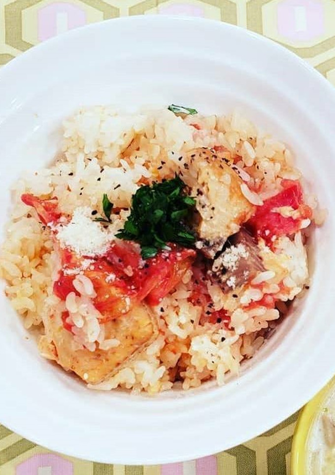 鮭トマトの洋風炊き込みご飯-レシピのメイン写真