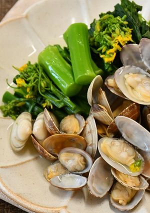アサリと青菜の酒蒸し　ＪＡにいがた南蒲-レシピのメイン写真