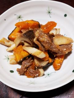エリンギとかぼちゃの豚肉炒め-レシピのメイン写真