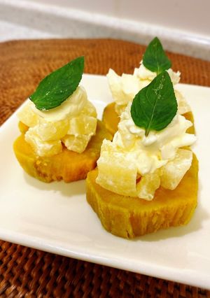 さつまいものクリチアップル乗せ-レシピのメイン写真