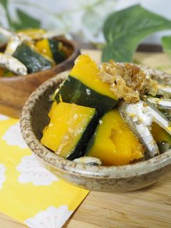 にぼしとカボチャの煮物-レシピのメイン写真