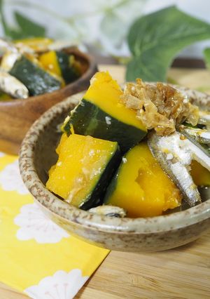 にぼしとカボチャの煮物-レシピのメイン写真