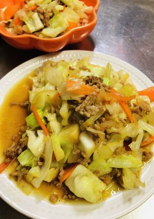 合挽き肉の甘辛野菜炒め-レシピのメイン写真