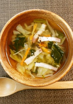 時短料理　乾燥野菜のコンソメスープ-レシピのメイン写真