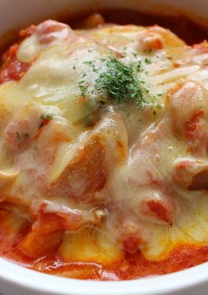 鶏もも肉のトマト煮込み～チーズがけ～-レシピのメイン写真