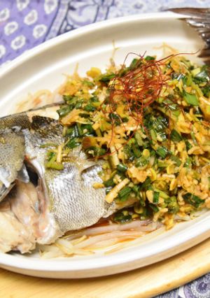 白身魚の中華風蒸しにらねぎ醤油掛け-レシピのメイン写真