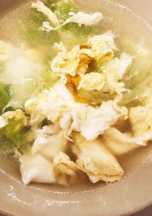 簡単　レタスと卵の中華スープ-レシピのメイン写真