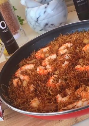 にんにくとエビのアヒージョパスタ-レシピのメイン写真