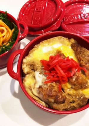 のっけ弁当(ミニカツ丼とパスタ)-レシピのメイン写真