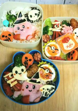 簡単ハロウィンキャラ弁当にカービィなど-レシピのメイン写真