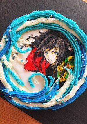 鬼滅の刃　富岡義勇　ケーキ-レシピのメイン写真