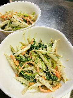 ゴボウと水菜とにんじんの胡麻マヨ和え-レシピのメイン写真