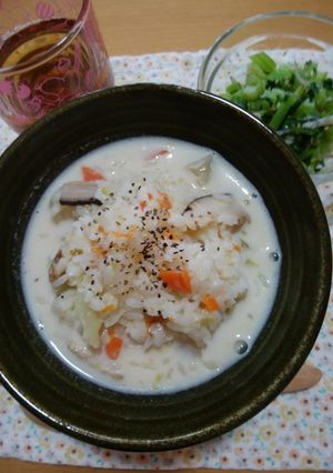 豆乳みそおじや(万能野菜mix使用)-レシピのメイン写真
