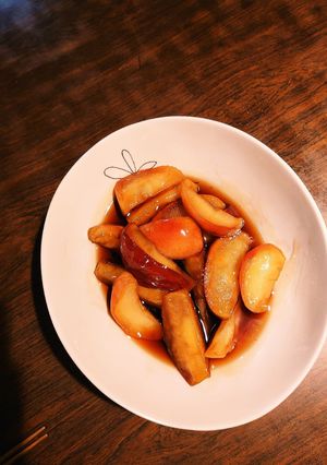 甜菜糖で皮付き林檎の甘煮♡♡-レシピのメイン写真
