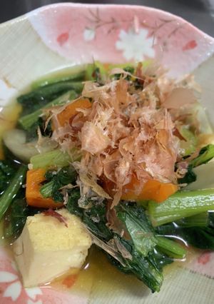 小松菜とゴボウの煮物-レシピのメイン写真