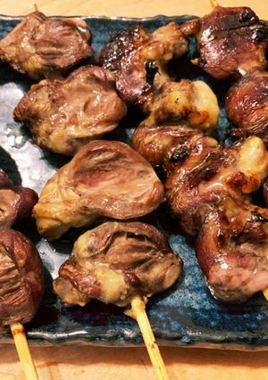 【キャンプ飯】鶏ハツ 塩麹にんにく焼き鳥-レシピのメイン写真