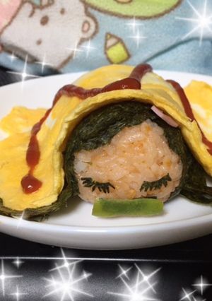 お眠り中、禰豆子のオムライス-レシピのメイン写真