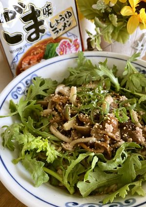 きのこと春菊のピリ辛ラーメン-レシピのメイン写真