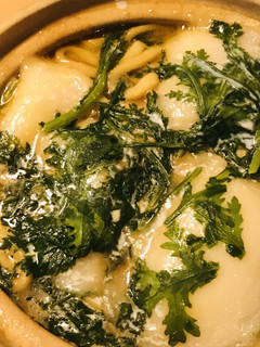 鍋の素&鶏肉と水菜の豆乳&餅うどん鍋-レシピのメイン写真