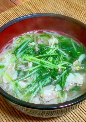 豚肉と水菜のハリハリにゅうめん-レシピのメイン写真