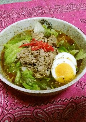山盛りシャキシャキレタスのごま味ラーメン-レシピのメイン写真