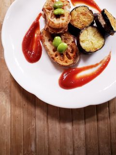 蓮根 茄子のはさみ焼き-レシピのメイン写真