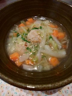 鶏だんご生姜スープ(万能野菜mix使用)-レシピのメイン写真