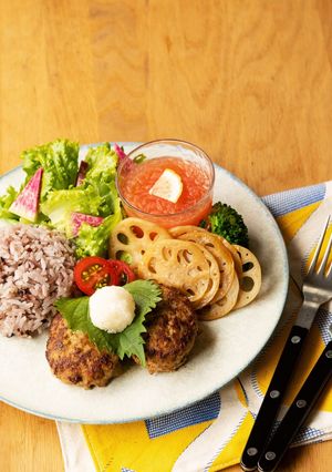妊婦飯♪高野豆腐入りハンバーグプレート①-レシピのメイン写真