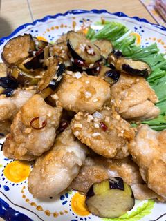 ナスと鶏の揚げ焼き浸し-レシピのメイン写真