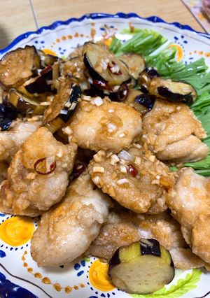 ナスと鶏の揚げ焼き浸し-レシピのメイン写真