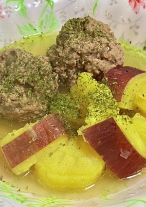 サツマイモと肉団子のコンソメ煮-レシピのメイン写真