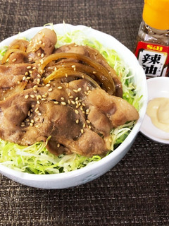 ラー油&マヨin生姜焼き丼♪お弁当にも-レシピのメイン写真