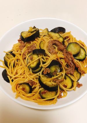 豚肉とナスの柚子胡椒パスタ-レシピのメイン写真