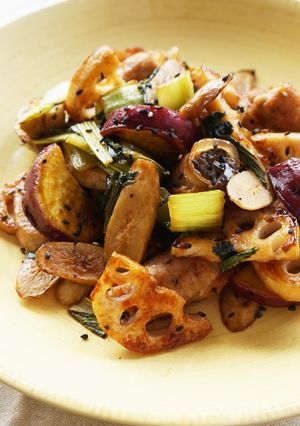 肉巻きエリンギと秋野菜の甘辛炒め-レシピのメイン写真