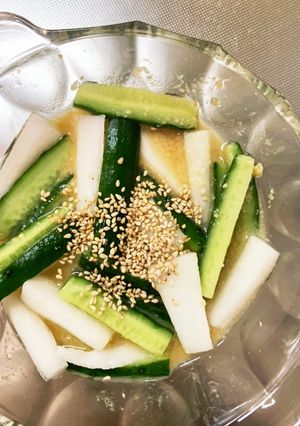 レンジ大根&きゅうりの生姜味噌浅漬け-レシピのメイン写真