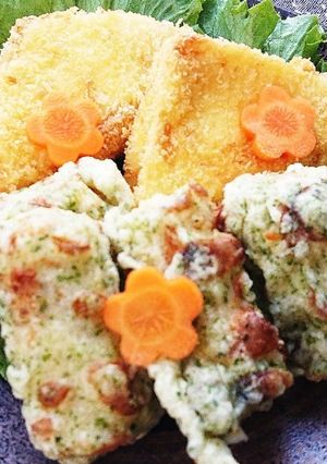 秋鮭入りのはんぺんフライと竹輪磯辺揚げ-レシピのメイン写真