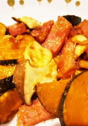 かぼちゃとベーコンのカレーチーズ炒め-レシピのメイン写真